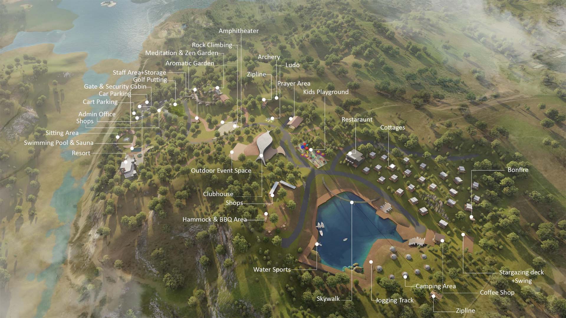 StayCations Arial View LGS Construction In Pakistan